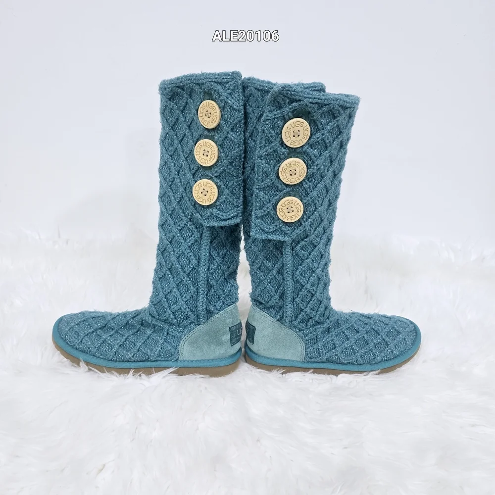 UGG style knit boots Classic Cardy model Turquoise Color Sz.6